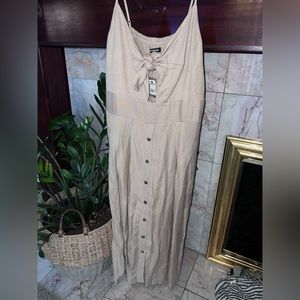 Express linen blend midi dress